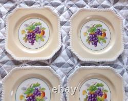 10 Johnson Bros China 7.5 Square Plates California Fresh Fruit Pattern 1940s