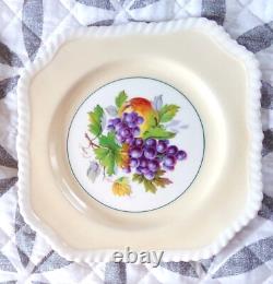 10 Johnson Bros China 7.5 Square Plates California Fresh Fruit Pattern 1940s