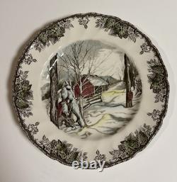 10 Johnson Bros Friendly Village 10.5 Dinner Plates Willow By The Brook VTG'60