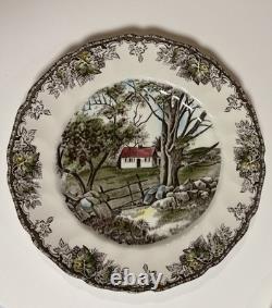 10 Johnson Bros Friendly Village 10.5 Dinner Plates Willow By The Brook VTG'60