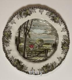 10 Johnson Bros Friendly Village 10.5 Dinner Plates Willow By The Brook VTG'60