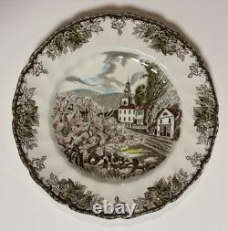 10 Johnson Bros Friendly Village 10.5 Dinner Plates Willow By The Brook VTG'60