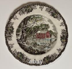 10 Johnson Bros Friendly Village 10.5 Dinner Plates Willow By The Brook VTG'60