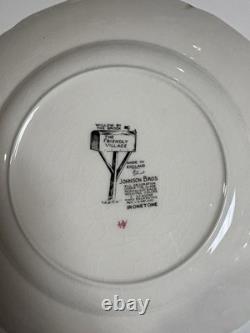 10 Johnson Bros Friendly Village 10.5 Dinner Plates Willow By The Brook VTG'60