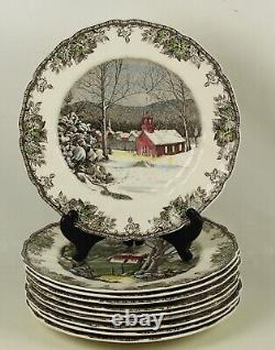 10 Johnson Brothers FRIENDLY VILLAGE Dinner PLATES 10.5 Various Scenes ENGLAN D