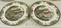 10 Johnson Brothers FRIENDLY VILLAGE Dinner PLATES 10.5 Various Scenes ENGLAN D