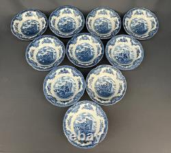 10 Johnson Brothers OLD BRITAIN CASTLES BLUE 6 Rim Cereal Bowls England MINT