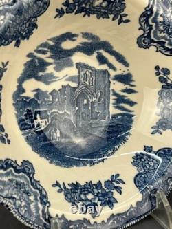 10 Johnson Brothers OLD BRITAIN CASTLES BLUE 6 Rim Cereal Bowls England MINT