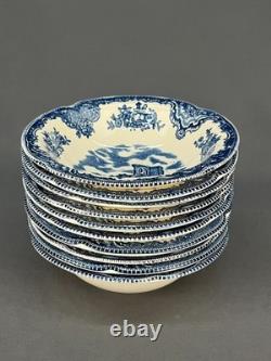 10 Johnson Brothers OLD BRITAIN CASTLES BLUE 6 Rim Cereal Bowls England MINT
