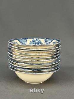 10 Johnson Brothers OLD BRITAIN CASTLES BLUE 6 Rim Cereal Bowls England MINT