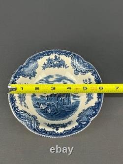 10 Johnson Brothers OLD BRITAIN CASTLES BLUE 6 Rim Cereal Bowls England MINT