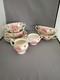 10 Pieces Johnson Bros Rose Chintz Pat. Cream Soups With Saucers Creamer Sugar