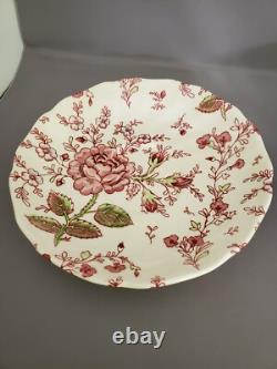 10 Pieces Johnson Bros Rose Chintz Pat. Cream Soups with Saucers Creamer Sugar