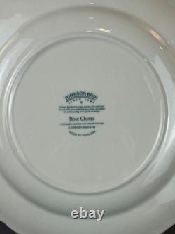 11 Johnson Brothers ROSE CHINTZ PINK 9 ¾ Dinner Plates 1883 Stamp EUC