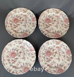 11 Johnson Brothers ROSE CHINTZ PINK 9 ¾ Dinner Plates 1883 Stamp EUC