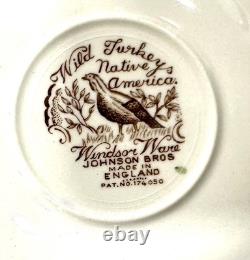 11 Johnson Brothers Wild Turkey NA Windsor Ware Cups & Saucers plus extras