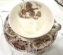 11 Johnson Brothers Wild Turkey NA Windsor Ware Cups & Saucers plus extras