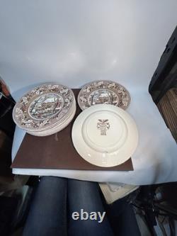 12 Johnson Bros Historic America Frozen Up Thanksgiving Plates 10.5