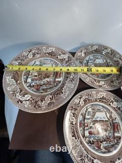 12 Johnson Bros Historic America Frozen Up Thanksgiving Plates 10.5