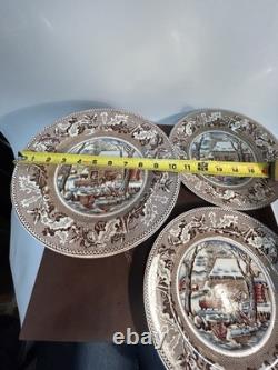 12 Johnson Bros Historic America Frozen Up Thanksgiving Plates 10.5