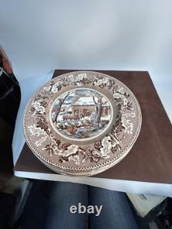 12 Johnson Bros Historic America Frozen Up Thanksgiving Plates 10.5