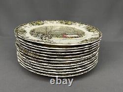 12 Johnson Brothers FRIENDLY VILLAGE 10 Dinner Plates Schoolhouse