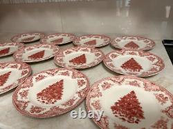 12 Johnson Brothers Salad Plates Old Britain Castles Pink Christmas