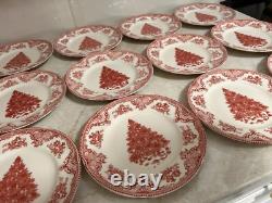 12 Johnson Brothers Salad Plates Old Britain Castles Pink Christmas