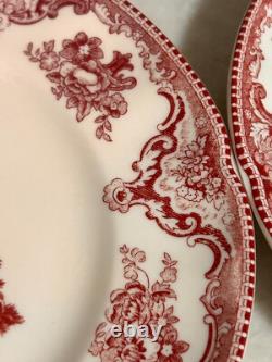 12 Johnson Brothers Salad Plates Old Britain Castles Pink Christmas