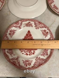 12 Johnson Brothers Salad Plates Old Britain Castles Pink Christmas