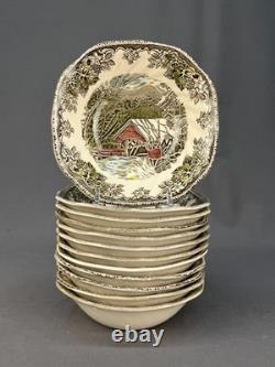 12 Vtg FRIENDLY VILLAGE 6 1/4 Coupe Cereal BOWLS Johnson Bros. Mint