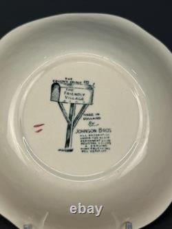 12 Vtg FRIENDLY VILLAGE 6 1/4 Coupe Cereal BOWLS Johnson Bros. Mint