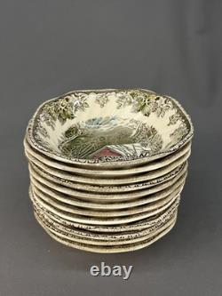 12 Vtg FRIENDLY VILLAGE 6 1/4 Coupe Cereal BOWLS Johnson Bros. Mint