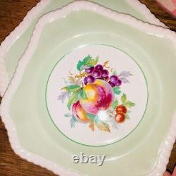 14 vintage Johnson Bros CALIFORNIA Pastel Square Plates Fruit Assembled Set 7.5