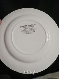 15 pcs. Johnson Brothers PROVINCIAL PATTERN Dinner 7.9 Plates 6.5, 8.5 bowls