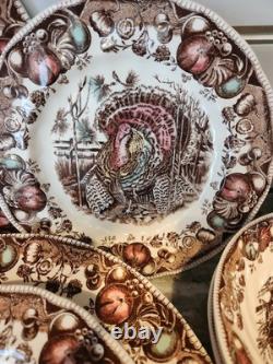 16 PC Set JOHNSON BROTHERS His Majesty Turkey Dinner Salad Plates Bowls Mugs