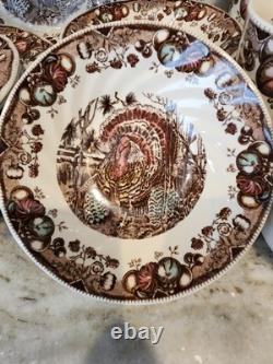 16 PC Set JOHNSON BROTHERS His Majesty Turkey Dinner Salad Plates Bowls Mugs