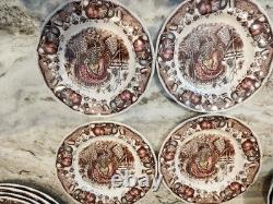 16 PC Set JOHNSON BROTHERS His Majesty Turkey Dinner Salad Plates Bowls Mugs