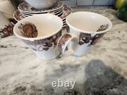 16 PC Set JOHNSON BROTHERS His Majesty Turkey Dinner Salad Plates Bowls Mugs