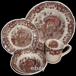 16 PC Set JOHNSON BROTHERS His Majesty Turkey Dinner Salad Plates Bowls Mugs