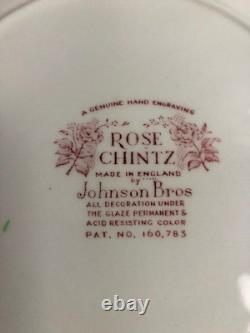 16 Piece Set Johnson Brothers Rose Chintz (4) Dinners, B&B Plates, C & S