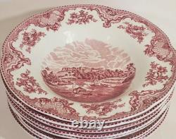 19 pc JOHNSON BROTHERS England OLD BRITAIN CASTLES pink 6 piece Place Settings
