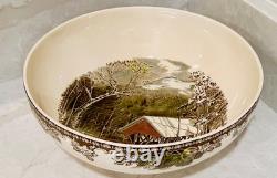 1970s Johnson Bros The Friendly Village Covered Bridge 12 Serving Bowl Pristine