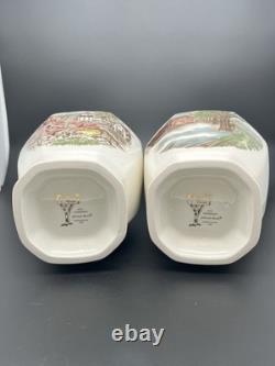 2 Johnson Brothers The Friendly Village 50th Anniversary Ltd Ed 12 Vase (read)