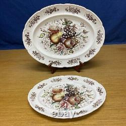 2 Vintage Johnson Bros Windsor Ware Windsor Fruit 12 1/4 & 16 Oval Platters