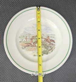 22 Pc RARE VTG Johnson Bros Plates & Bowls, Pareek Fox Scene Green Band FREESHIP