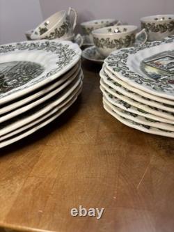 23 pc Lot Vintage JOHNSON BROS MERRY CHRISTMAS Dinner Salad Cup Saucer