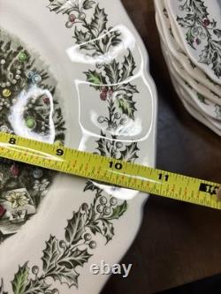 23 pc Lot Vintage JOHNSON BROS MERRY CHRISTMAS Dinner Salad Cup Saucer