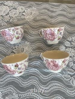 26 Piece Lot Mixed Vintage Johnson Brothers Rose Chintz Pink