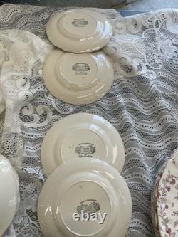 26 Piece Lot Mixed Vintage Johnson Brothers Rose Chintz Pink